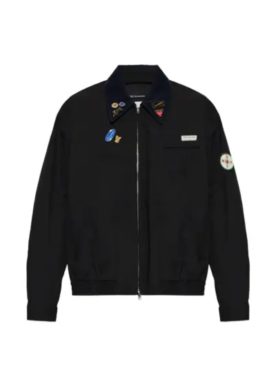 Song For The Mute pin-embellished corduroy-collar jacket - Black