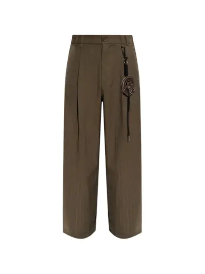 Song For The Mute pinstripe pleated trousers - Brown