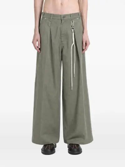 Song For The Mute pleated loose fit trousers - Green