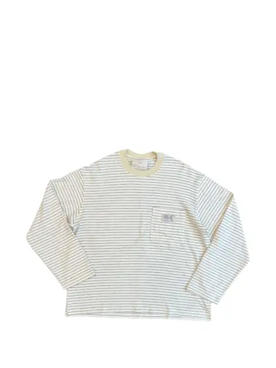Song For The Mute striped crew-neck sweater - White