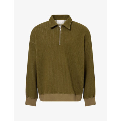Song for the Mute Mens Song For The Mute Polo-Collar Textured Knit Jumper