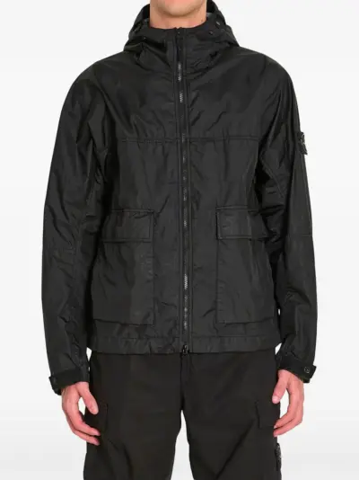 Stone Island 4100004 Membrana 3L TC hooded jacket with water-resistant membrane - Black