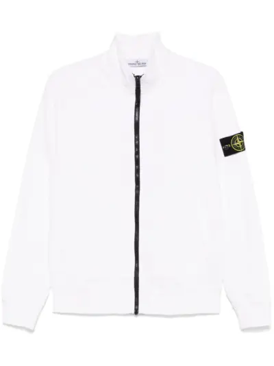 Stone Island 6100063 organic cotton track jacket - White