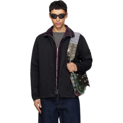 Stone Island Black 1200001 Organic Cotton Stretch 'Old' Effect Jacket