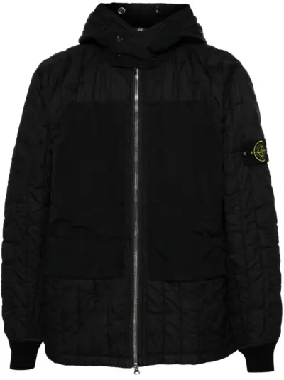 Stone Island Compass-badge quilted jacket - Black