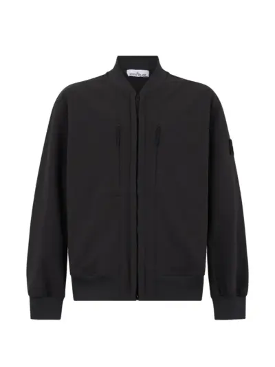 Stone Island Q100006 Soft Shell-R_E.DYE® technology bomber jacket - Black