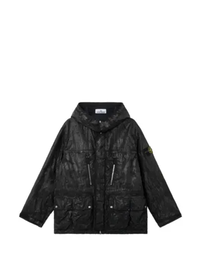 Stone Island q100027 slick nylon tela-tc jacket - Black