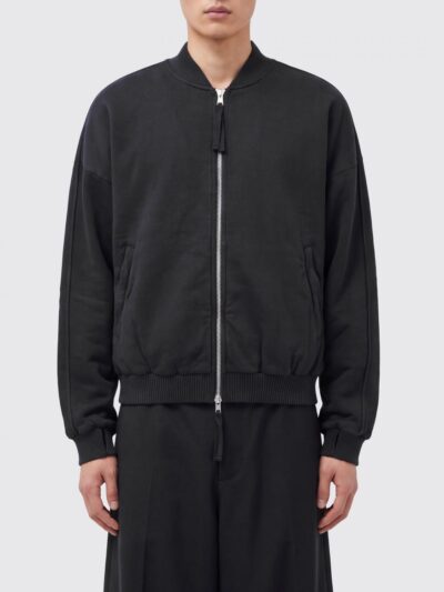 THOM KROM Cotton Blend Bomber Jacket with Two-Way Zip and Slant Pockets