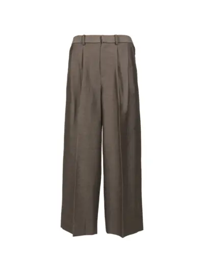 Taakk pleated wide-leg trousers - Brown