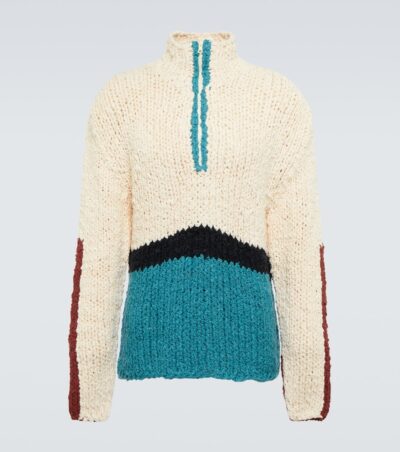 The Elder Statesman Block N Spiral bouclé sweater