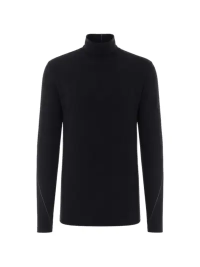 Thom Krom contrast-stitch roll-neck sweater - Black