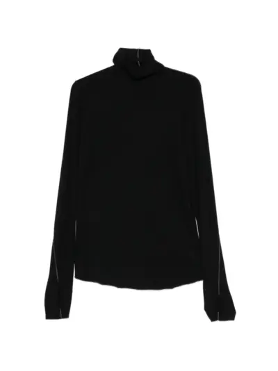 Thom Krom contrast-stitch thumb-slot sweater - Black