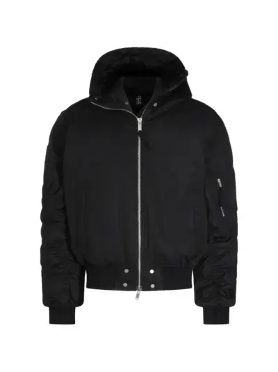 Thom Krom hooded ruched-sleeve jacket - Black