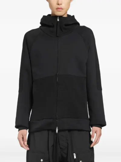Thom Krom zip-up panelled hoodie - Black