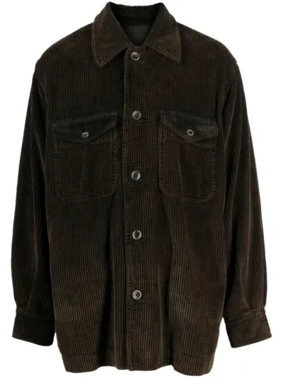 Uma Wang corduroy button-up shirt jacket - Brown