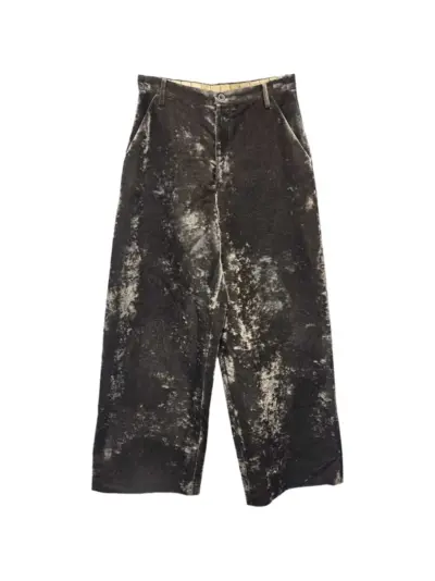 Uma Wang velvet-effect straight-leg trousers - Green