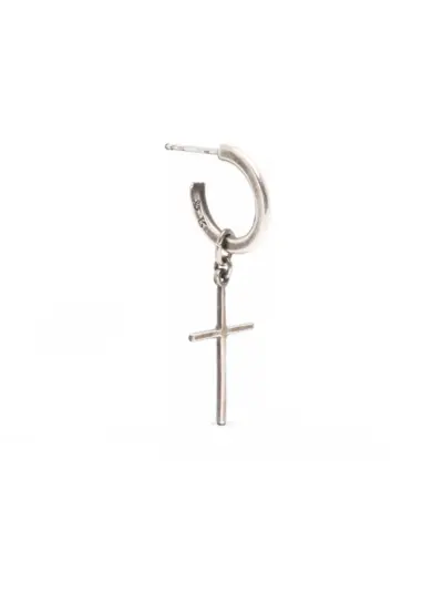WERKSTATT:MÜNCHEN cross-pendant hoop earrings - Silver