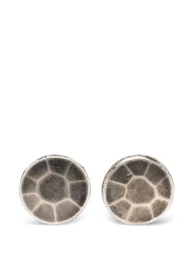WERKSTATT:MÜNCHEN hammered faceted-stud earrings - Silver