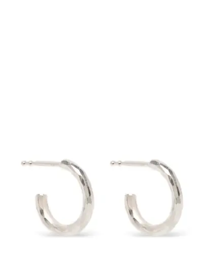 WERKSTATT:MÜNCHEN hammered hoop earrings - Silver