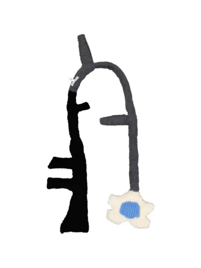 Walter Van Beirendonck Peace sculptural knitted scarf - Black