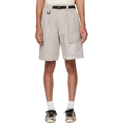 Y-3 Beige UT Wideleg Cargo Shorts