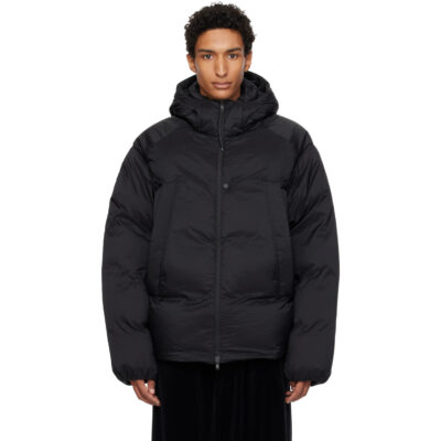 Y-3 Black Hooded Puffer Down Jacket