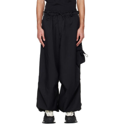 Y-3 Black Sport Uniform Wide Cargo Pants
