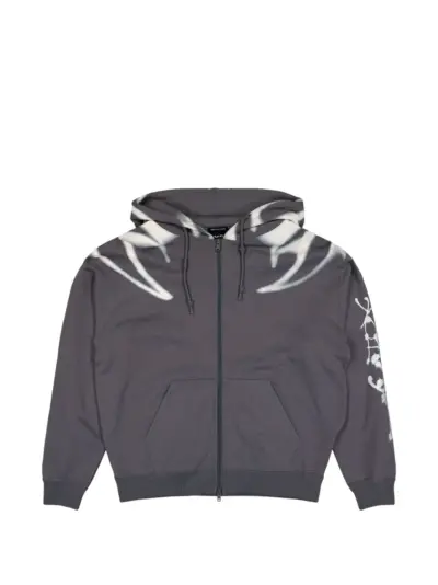 Y-3 Chito graphic French terry zipper hoodie - Grey