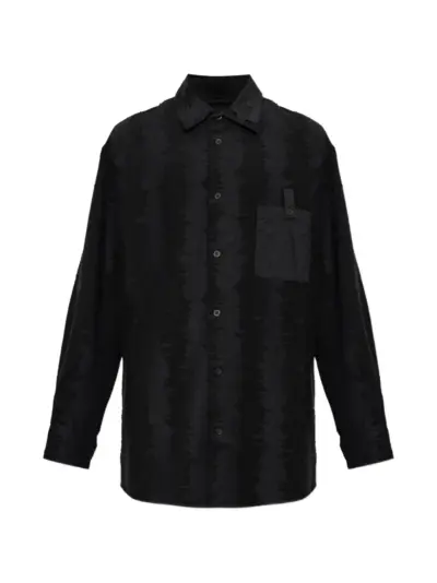 Y-3 Deco Stitch distressed-effect patch-pocket shirt - Black