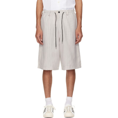 Y-3 Gray Pinstripe Sport Uniform Shorts