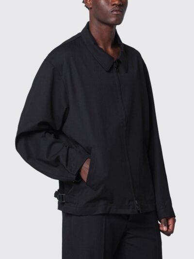 Y-3 Relaxed Fit Wool-Blend Shirt Jacket with Zip Closure