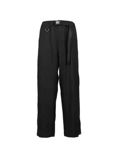 Y-3 Sports Uniform Three-Stripes press-stud trousers - Black