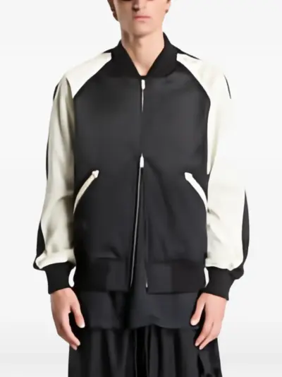 Y-3 Y-3 liquid-logo satin souvenir jacket - Black