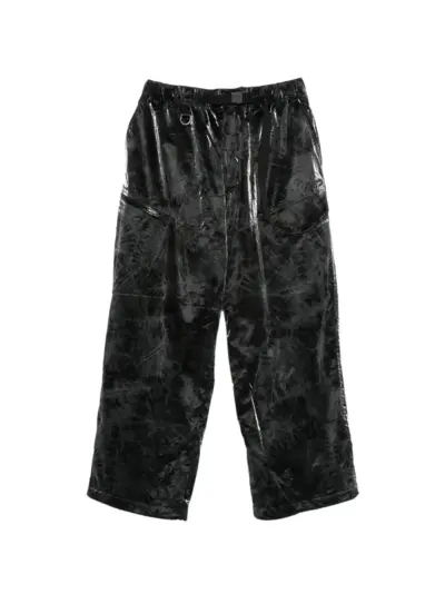 Y-3 high-shine tie-dye trousers - Black