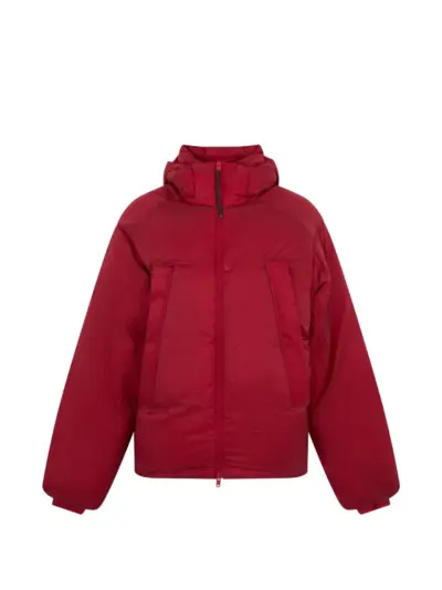 Y-3 hooded puffer jacket - Red