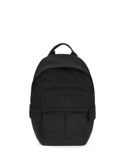 Y-3 logo-patch backpack - Black
