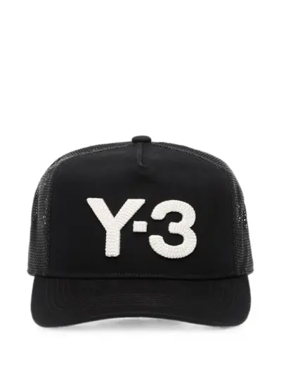 Y-3 mesh-panel trucker cap - Black