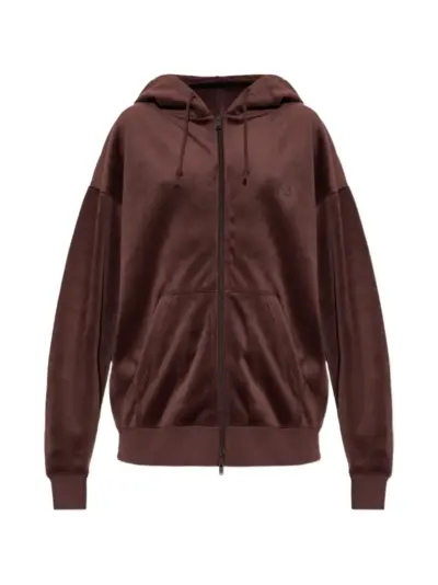Y-3 velvet corduroy zipper hoodie - Red
