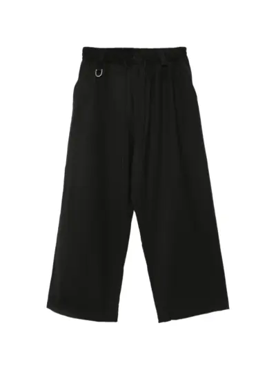 Y-3 wool straight leg trousers - Black