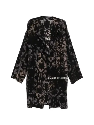 Yohji Yamamoto Baroque collarless coat - Black