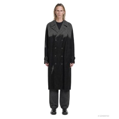 Yohji Yamamoto Needle Punched Herringbone Coat