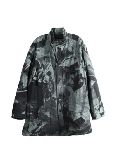 Yohji Yamamoto abstract-print field jacket - Black