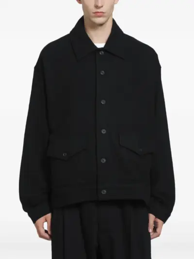 Yohji Yamamoto button-up flap-pocket shirt jacket - Black