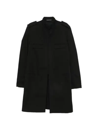 Yohji Yamamoto epaulette-detail high-neck jacket - Black