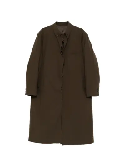 Yohji Yamamoto flannel belted coat - Green