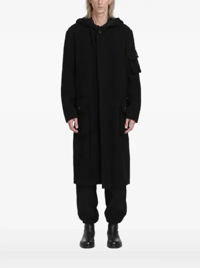 Yohji Yamamoto hooded 3-pocket coat - Black