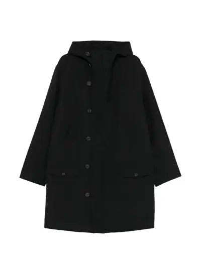 Yohji Yamamoto hooded coat - Black