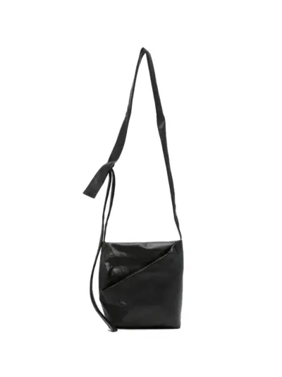 Yohji Yamamoto leather cross body bag - Black
