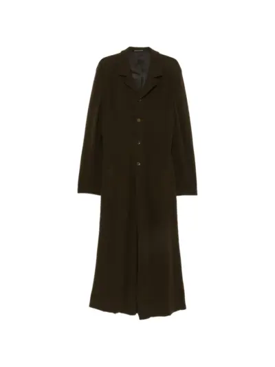 Yohji Yamamoto single-breasted notched-lapels coat - Brown