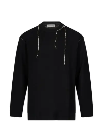 Yohji Yamamoto whipstitch-detail sweater - Black